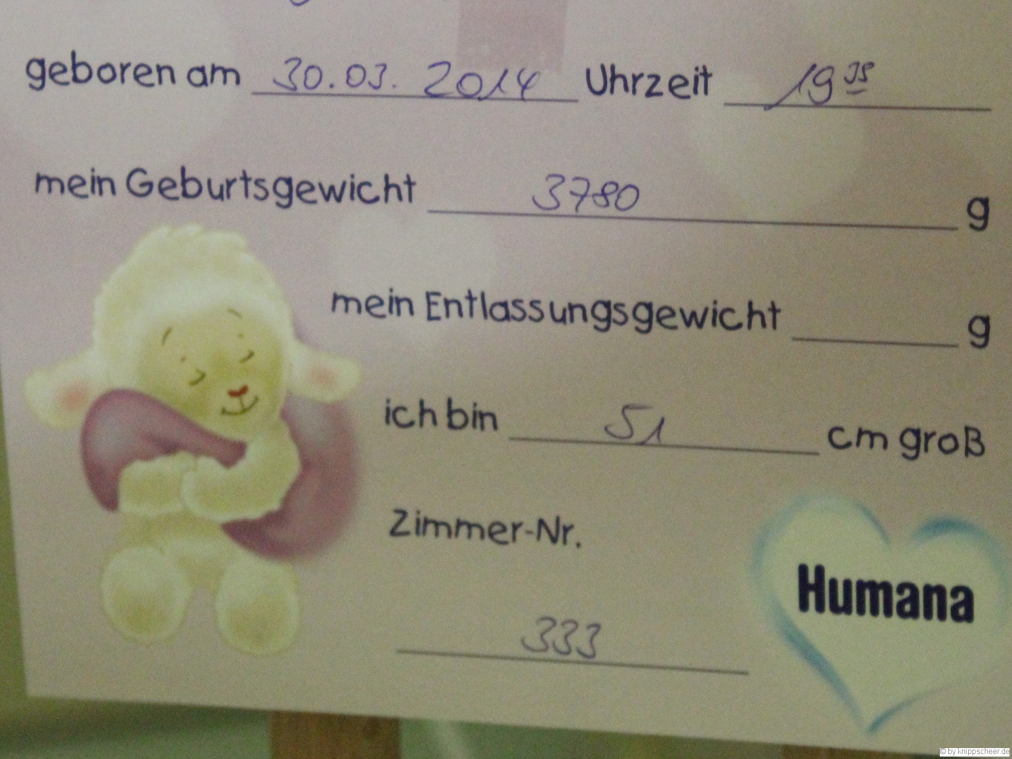 Geburtsschild